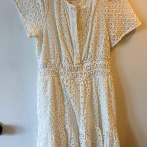 Anthropologie - the Somerset Mini Dress White Eyelet, X-Small